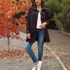 Damen Modische Wolljacke mit praktischen Taschen und Knopfdetails R&B