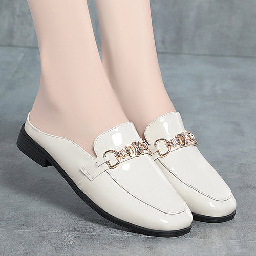 Damen Elegante Mules mit modischem Kettendetail R&B