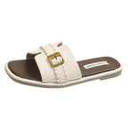 Damen modische Slippers mit geschmeidigem Obermaterial und eleganter Schnalle EB