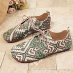 Damen Fußfreundliche Lace-Up Sneakers mit traditionellem Muster R&B