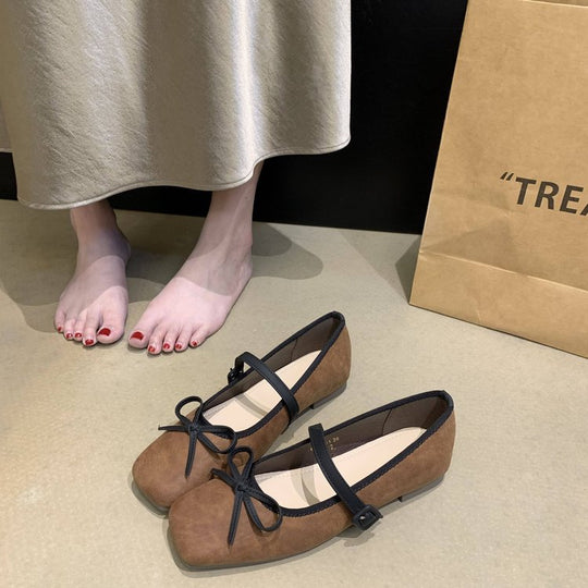 Damen elegante Mary Jane Ballerinas mit modischem Schleifenakzent R&B