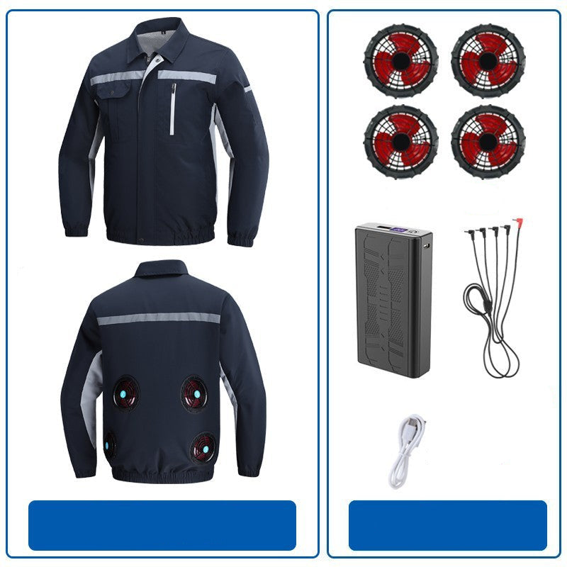 Herren nan atmungsaktive Arbeitsjacke mit integrierten Rückenlüftern und reflektierenden Streifen R&B