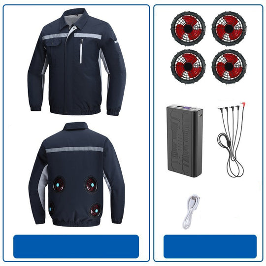 Herren nan atmungsaktive Arbeitsjacke mit integrierten Rückenlüftern und reflektierenden Streifen R&B