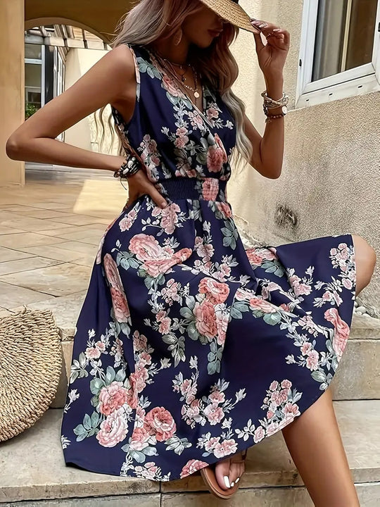 Damen Verspieltes A-Linien Kleid mit floralen Details R&B