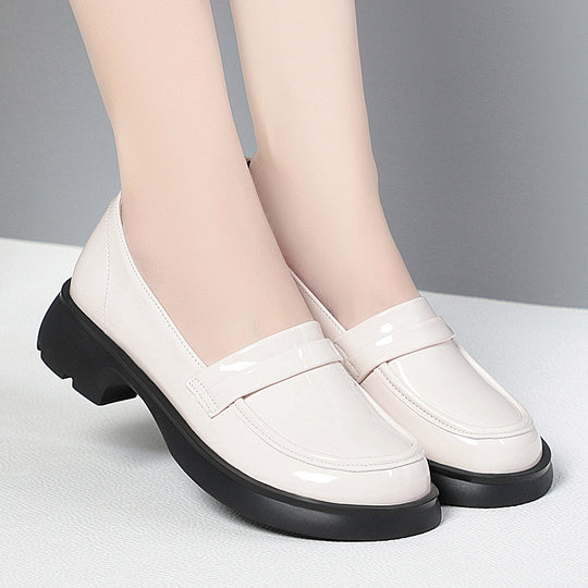 Damen Modische Slipper mit glänzender Oberfläche und blockiertem Absatz R&B