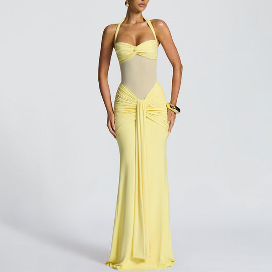 Damen Elegantes Maxikleid mit raffinierten Drapierungen R&B