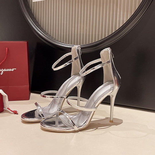 Damen elegante Stiletto Sandalen mit zarten Riemchen R&B