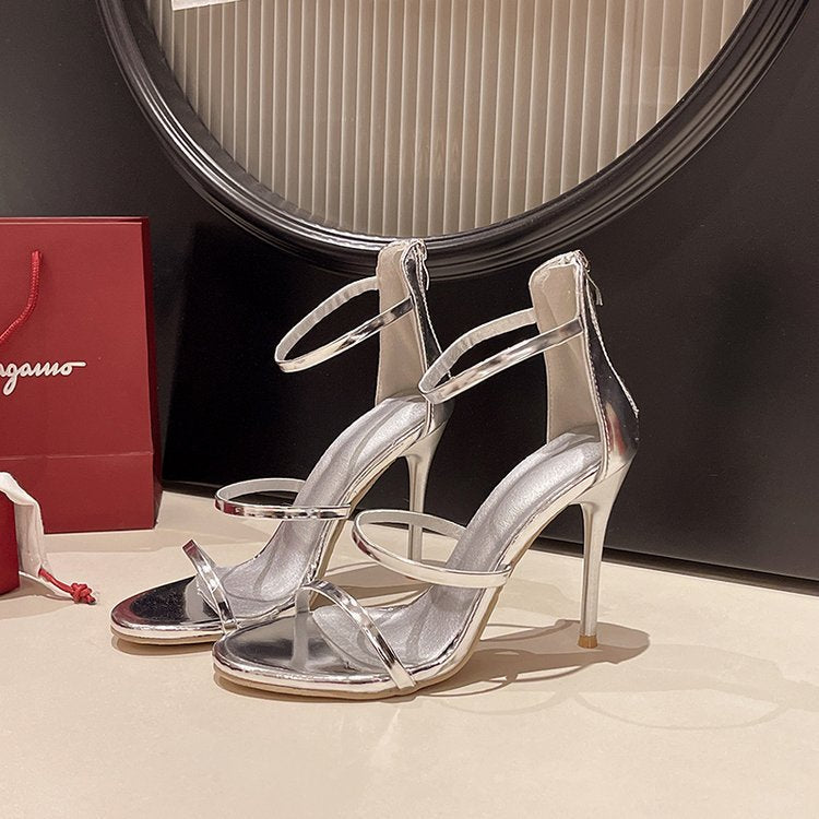 Damen elegante Stiletto Sandalen mit zarten Riemchen R&B