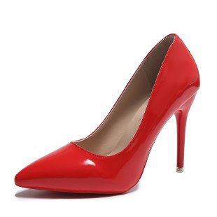 Damen elegante Stiletto-Pumps mit glänzender Lackoberfläche R&B