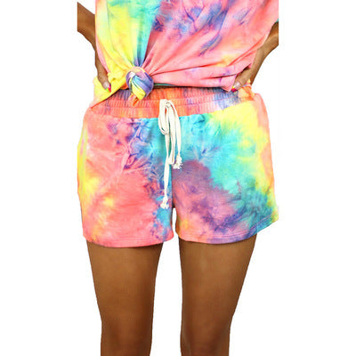 Damen lässiger Einteiler mit asymmetrischem Schnitt und buntem Batikdesign R&B