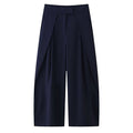 Damen weit geschnittene Culotte-Hose mit eleganten Falten und hohem Bund R&B