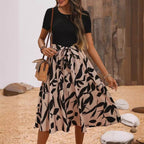 Damen Midi-Kleid mit tailliertem Schnitt und einzigartigem Print R&B