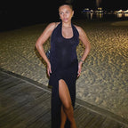 Damen Maxikleid mit raffiniertem Wickeldesign R&B