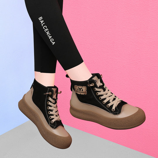 Damen Hochmodische Knit Sneaker mit trendigem Plateau und stabiler Sohle R&B