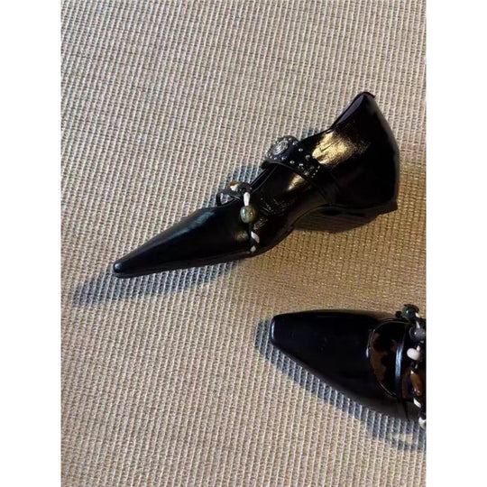 Damen elegante Slipper mit dekorativem Riemchendesign R&B