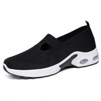 Damen bequeme Slip-On Sneakers mit atmungsaktivem Strickdesign und stoßdämpfender Sohle R&B