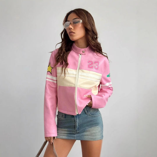 Damen Sportliche Kurzjacke mit detailreichen Applikationen R&B
