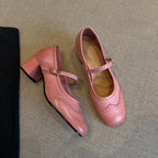 Damen elegante Mary Janes mit modischem Riemen und hochwertiger Ledersohle R&B