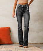Damen Hochgeschnittene Flared Jeans R&B
