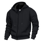 Herren Kapuzenpullover mit hoher Kragen- und doppellagiger Kapuze R&B