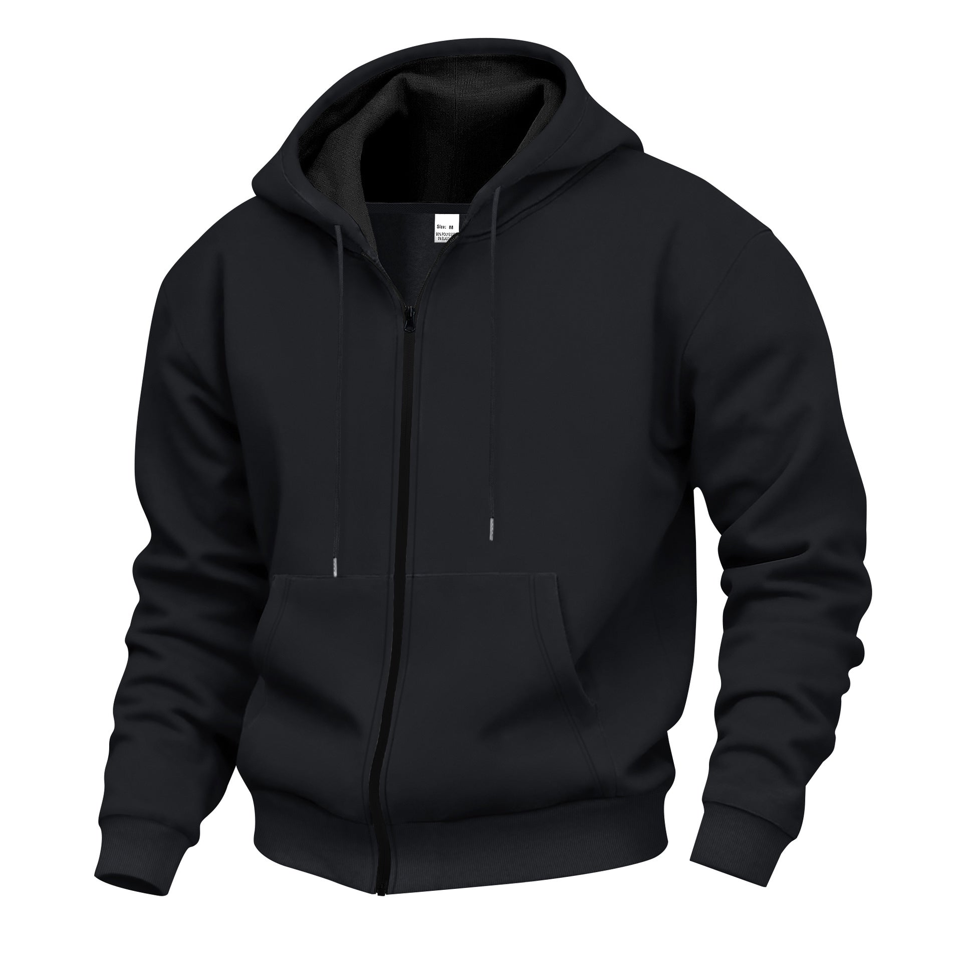 Herren Kapuzenpullover mit hoher Kragen- und doppellagiger Kapuze R&B