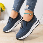 Damen Sportliche Slip-On Sneakers mit atmungsaktiver Oberflächenstruktur und rutschfester Sohle R&B