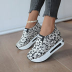 Damen Sportliche Slip-On Sneakers mit floralem Muster und rutschfester Sohle R&B