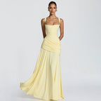Damen Maxikleid mit innovativem Drapierungseffekt und elegantem Schnitt R&B