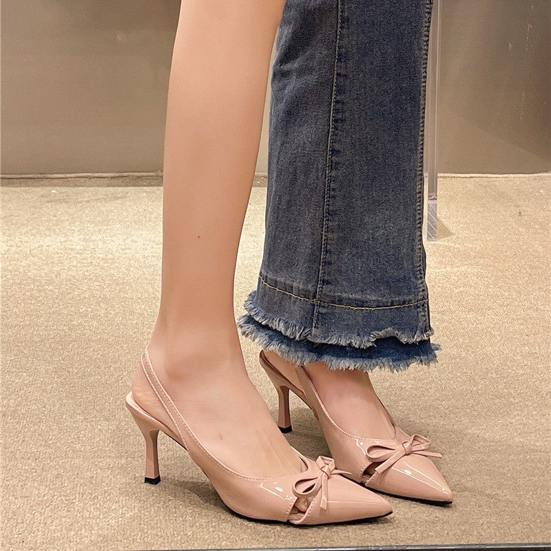 Damen Slingback-Pumps mit feinem Schleifen-Akzent und elegantem Absatz R&B