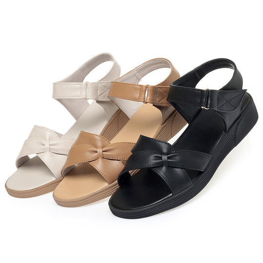 Damen Komfortable Riemchen-Sandalen mit verstellbarem Verschluss und eleganter Schleife R&B