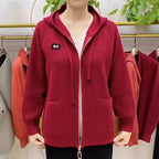 Damen Kapuzenjacke mit strukturiertem Strickdesign und praktischen Taschen R&B