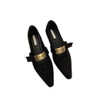 Damen elegante Ballerinas mit modischen Schnallen und hochwertigem Samt R&B
