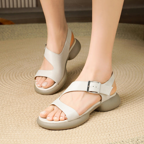 Damen Komfortable Riemchen-Sandalen mit verstellbarem Fesselriemen und stoßdämpfender Sohle R&B