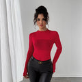 Damen Eleganter Bodysuit mit funkelnden Details und Rüschenkragen R&B