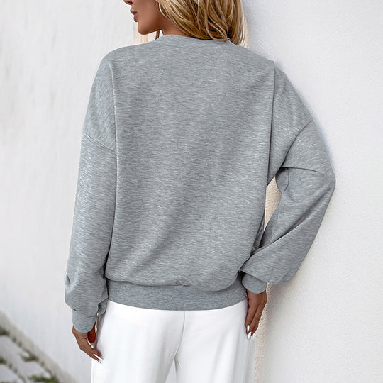 Damen Sweatshirt mit innovativen Cut-Out-Akzenten und Paillettenverzierung R&B