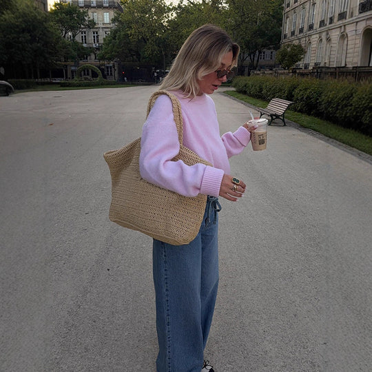 Damen lässiger Sweater mit oversized Schnitt und angenehmer Baumwollmischung R&B