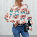 Damen Elegante Bluse mit floralem Design und weiten Ärmeln R&B