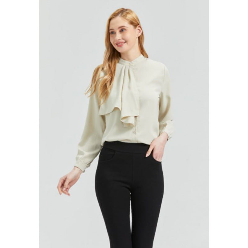 Damen Bluse mit eleganter Rüschendetails und Kragen R&B