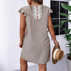 Damen lässiges Sommerkleid mit elegantem V-Ausschnitt und Rüschendetails R&B
