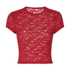 Damen Spitzen-Crop-Top R&B