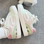 Damen Modische Sneaker mit floralem Design und dicker Sohle R&B