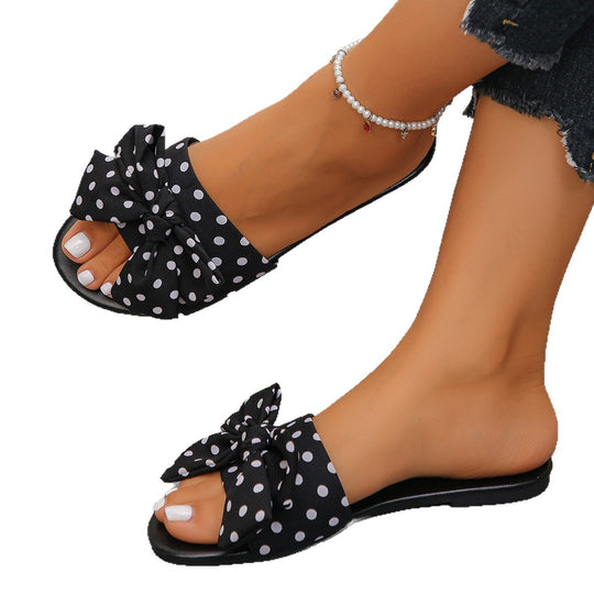 Damen modische Badesandalen mit verspieltem Schleifen-Design R&B
