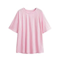Damen lässiges T-Shirt mit überschnittenen Ärmeln