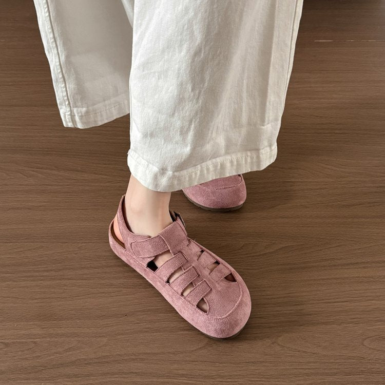 Damen Komfortable und stilvolle Ledersandalen mit verstellbarem Riemen R&B