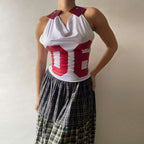 Damen Sportliches Netzoberteil mit asymmetrischem Design und dekorativen Schnürungen R&B