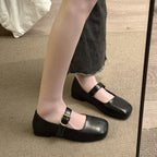 Damen elegante Mary Jane Ballerinas mit modischer Schnalle R&B