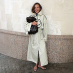 Damen Modischer Trenchcoat mit breitem Gürtel und weiten Ärmeln R&B