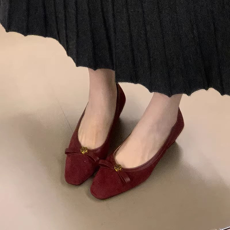Damen elegante Ballerinas mit dekorativer Schleife R&B