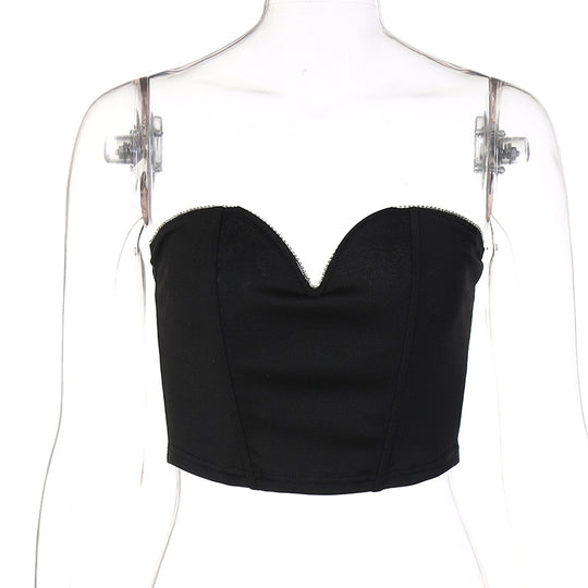 Damen Bustier-Oberteil mit herzförmigem Ausschnitt und elegantem Glamour R&B