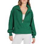 Damen sportlicher Pullover mit hohem Kragen und Reißverschluss R&B